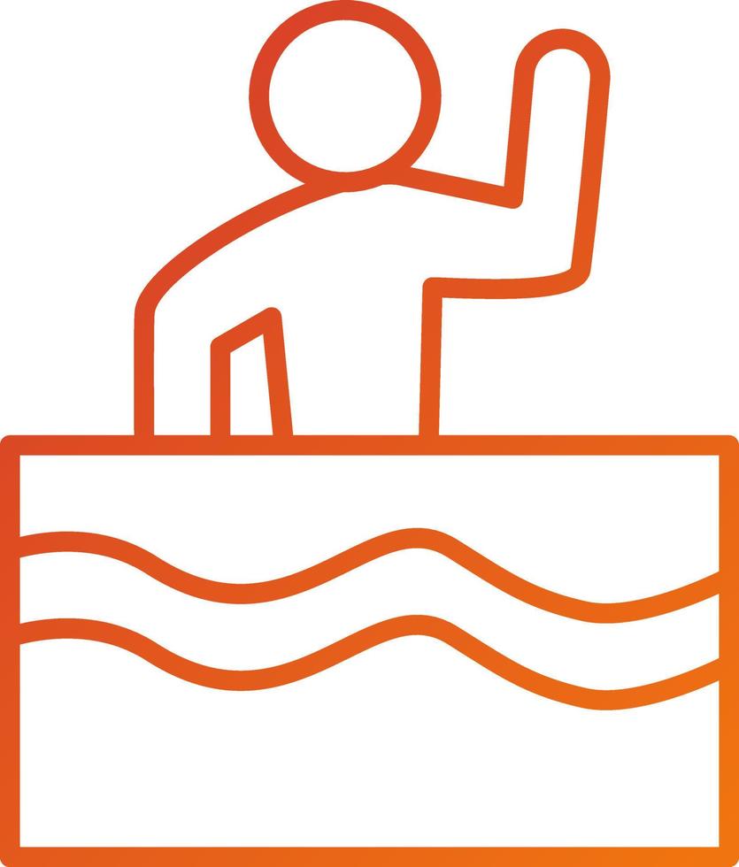 artístico nadando icono estilo vector