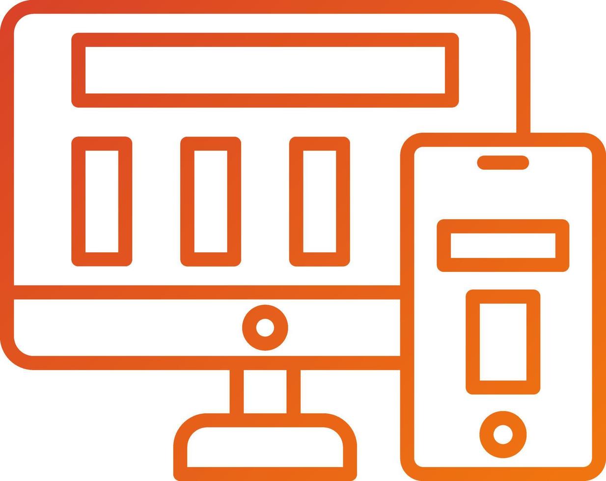Responsive Design Icon Style vector