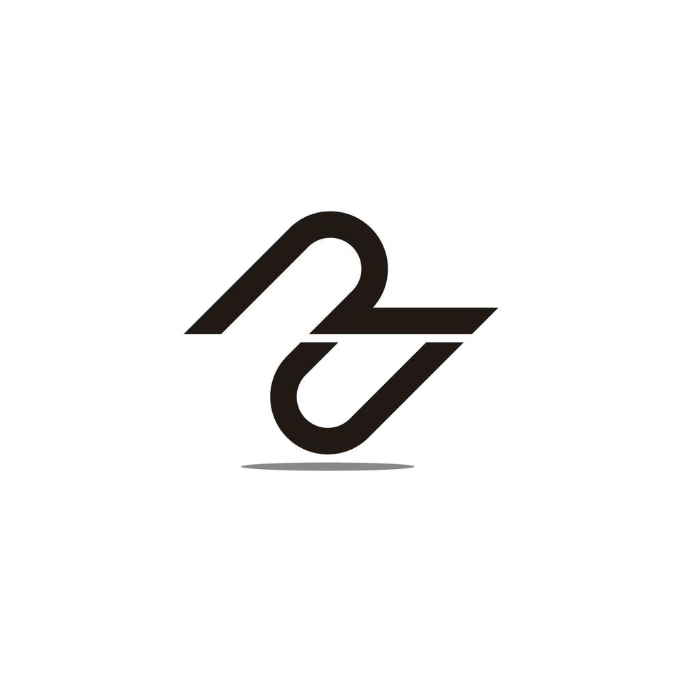 letter rj simple geometric flat linked logo vector