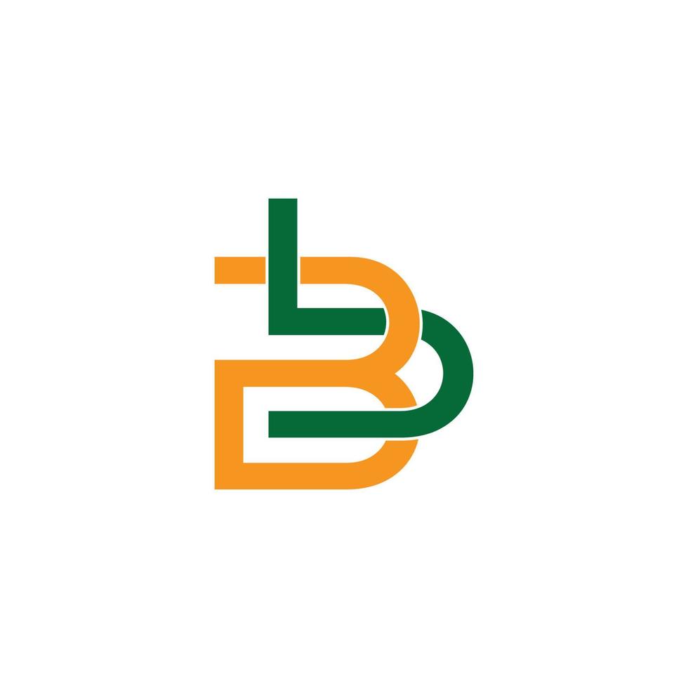 letter bd linked colorful line logo vector