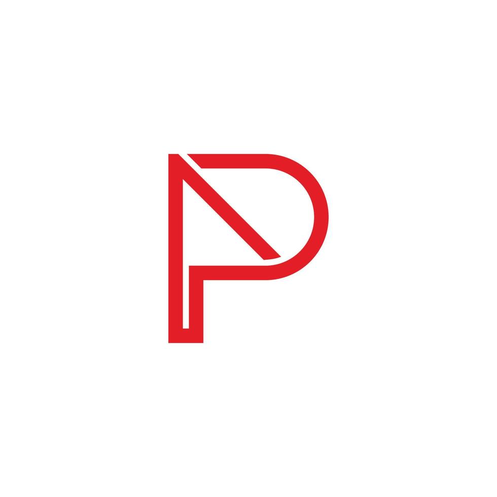 letter p arrow geometric line logo vector