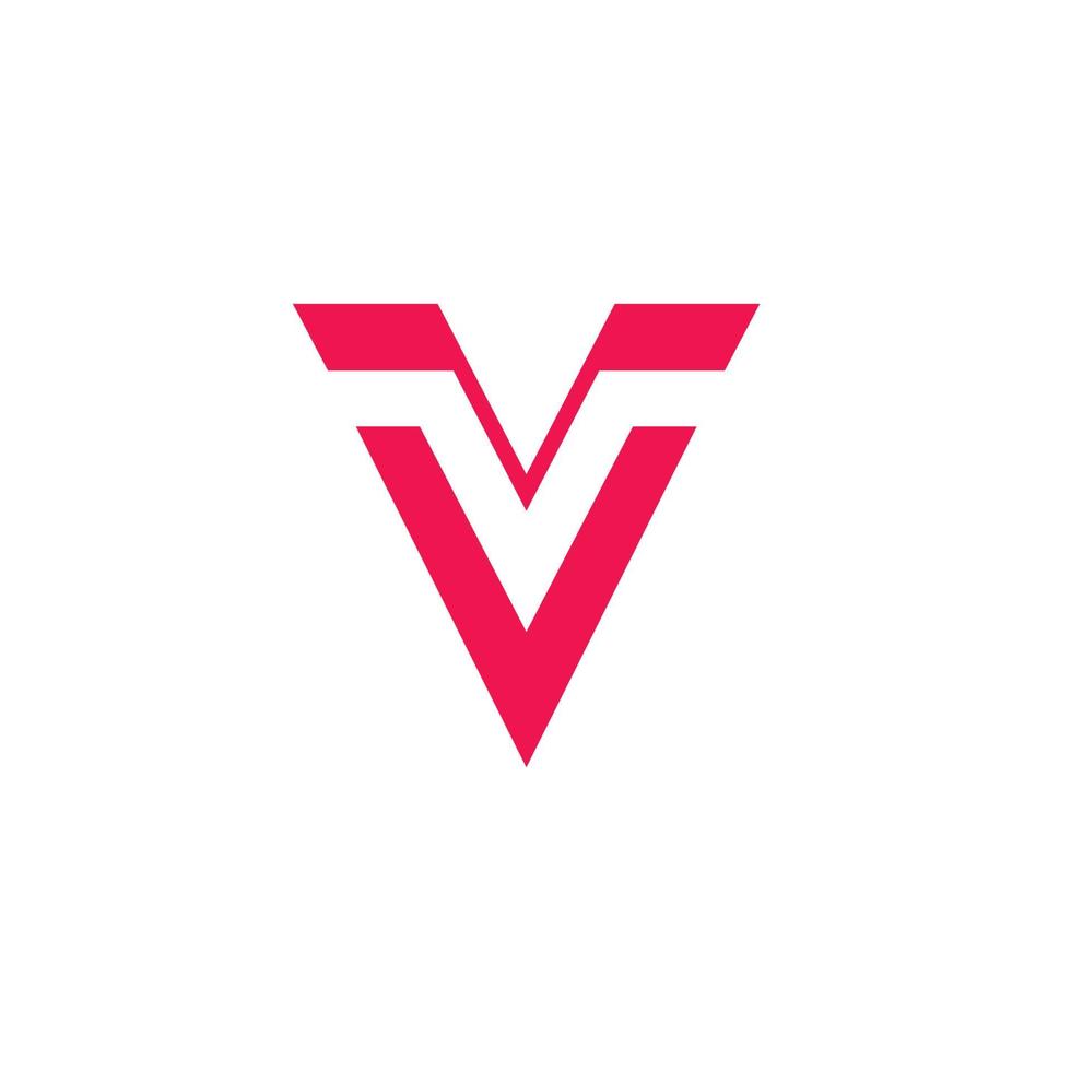letter v simple geometric logo vector