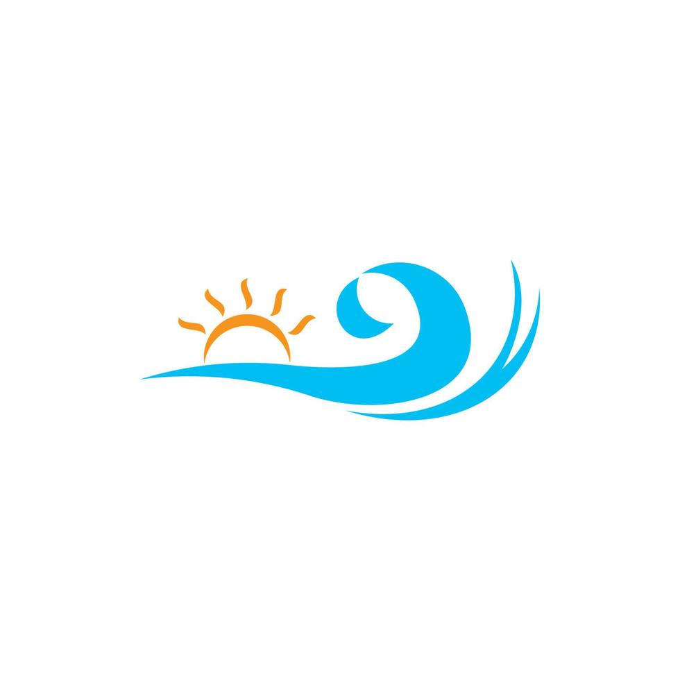 simple waves sun light colorful design symbol logo vector