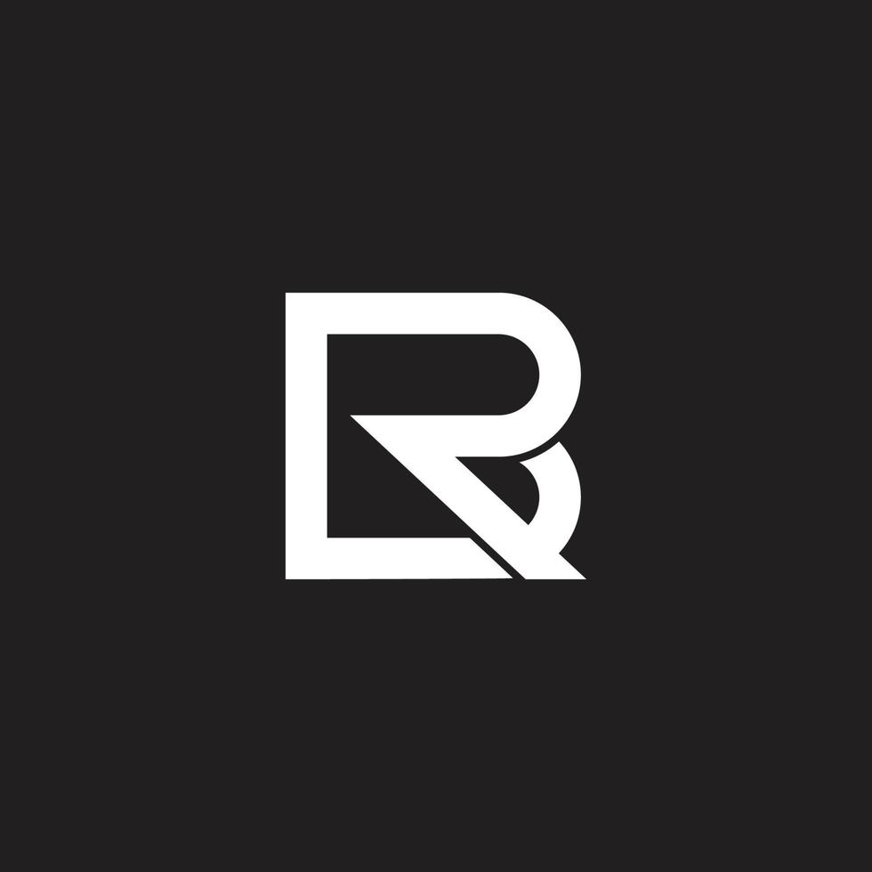 letter rb simple linked geometric logo vector