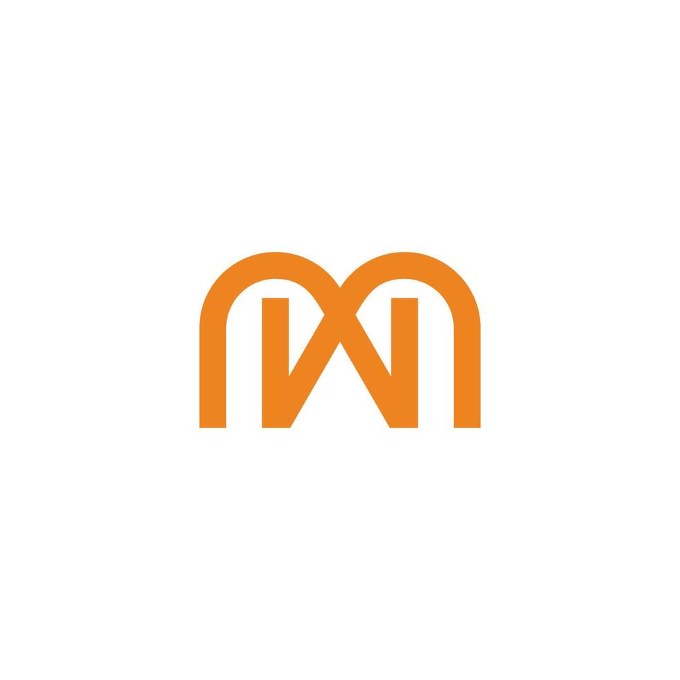 letter mw linked geometric logo vector