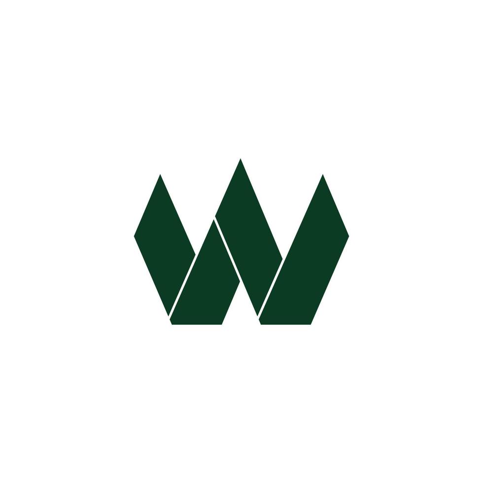 letter w a triangle 3d flat geometric logo vector