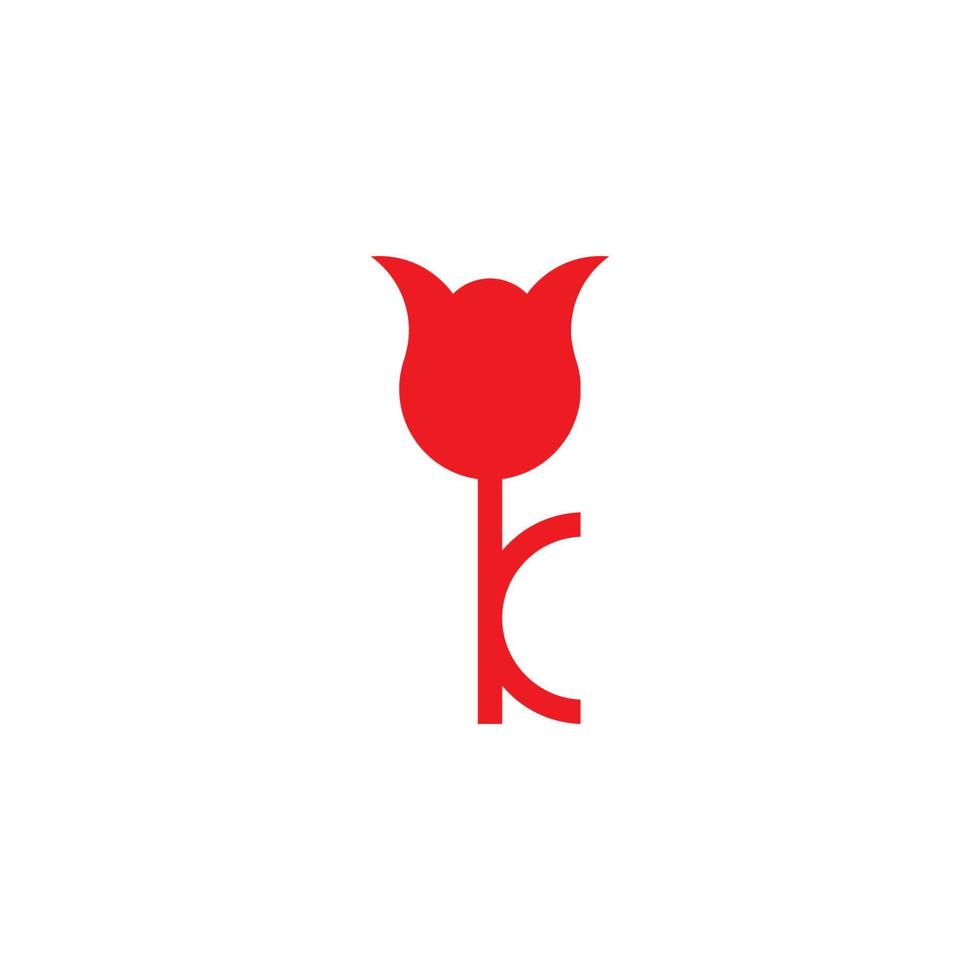 letter k key flower beuty symbol decoration vector