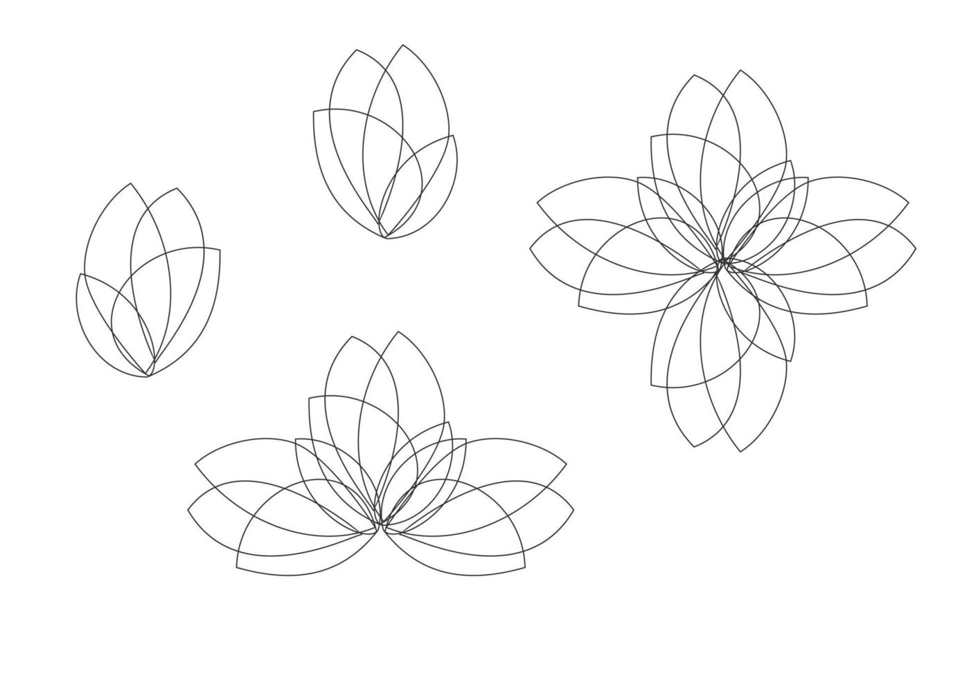 flower doodle line art vector image illustrations