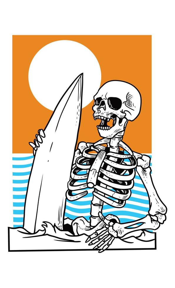 Skull boarding holiday vector art illustrations