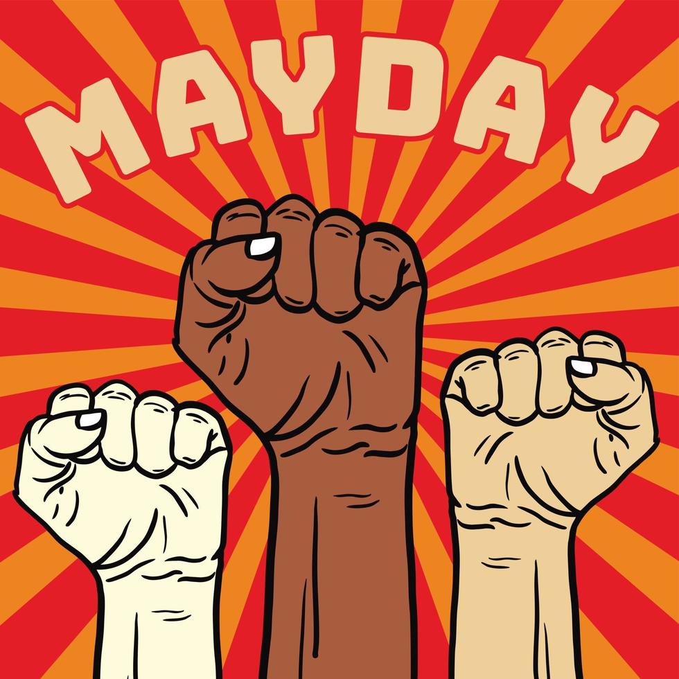 mayday vector illustration. international labor day.