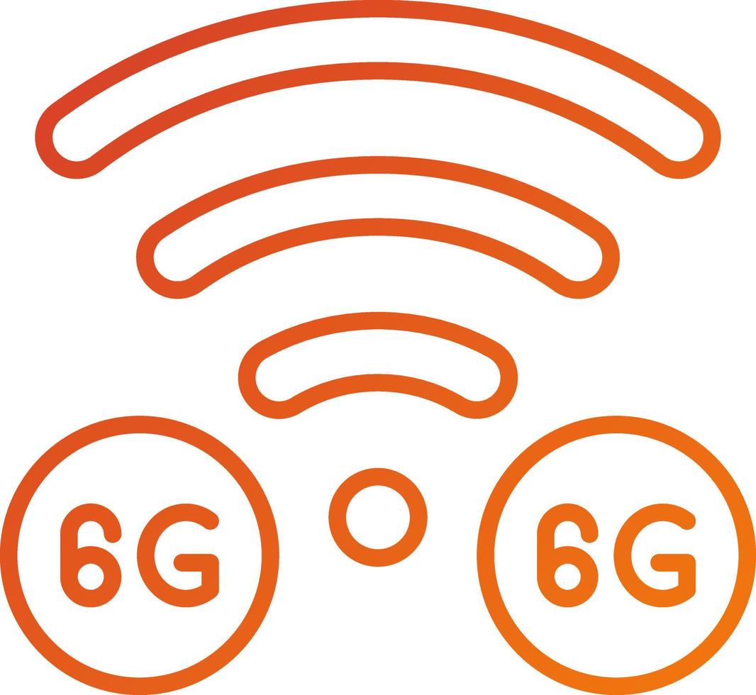 6G Network Icon Style vector