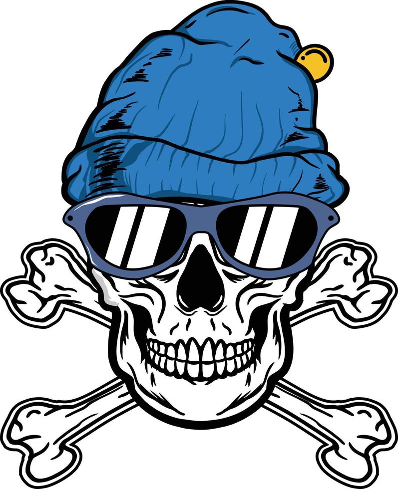 skull beanie and crossbones vector stock image illustrations