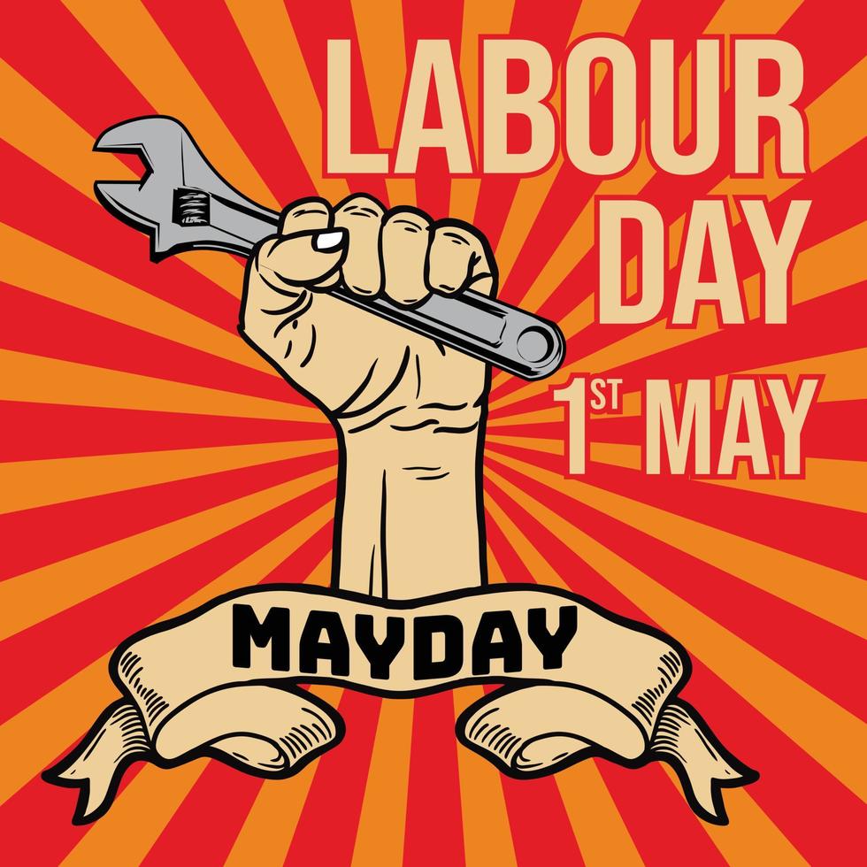 mayday vector illustration. international labor day.