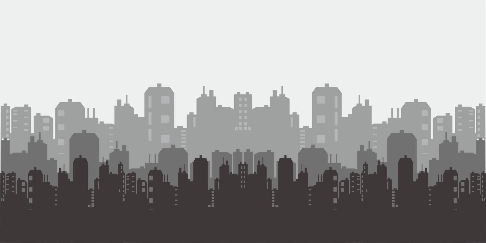 City building silhouette vector image illustrations