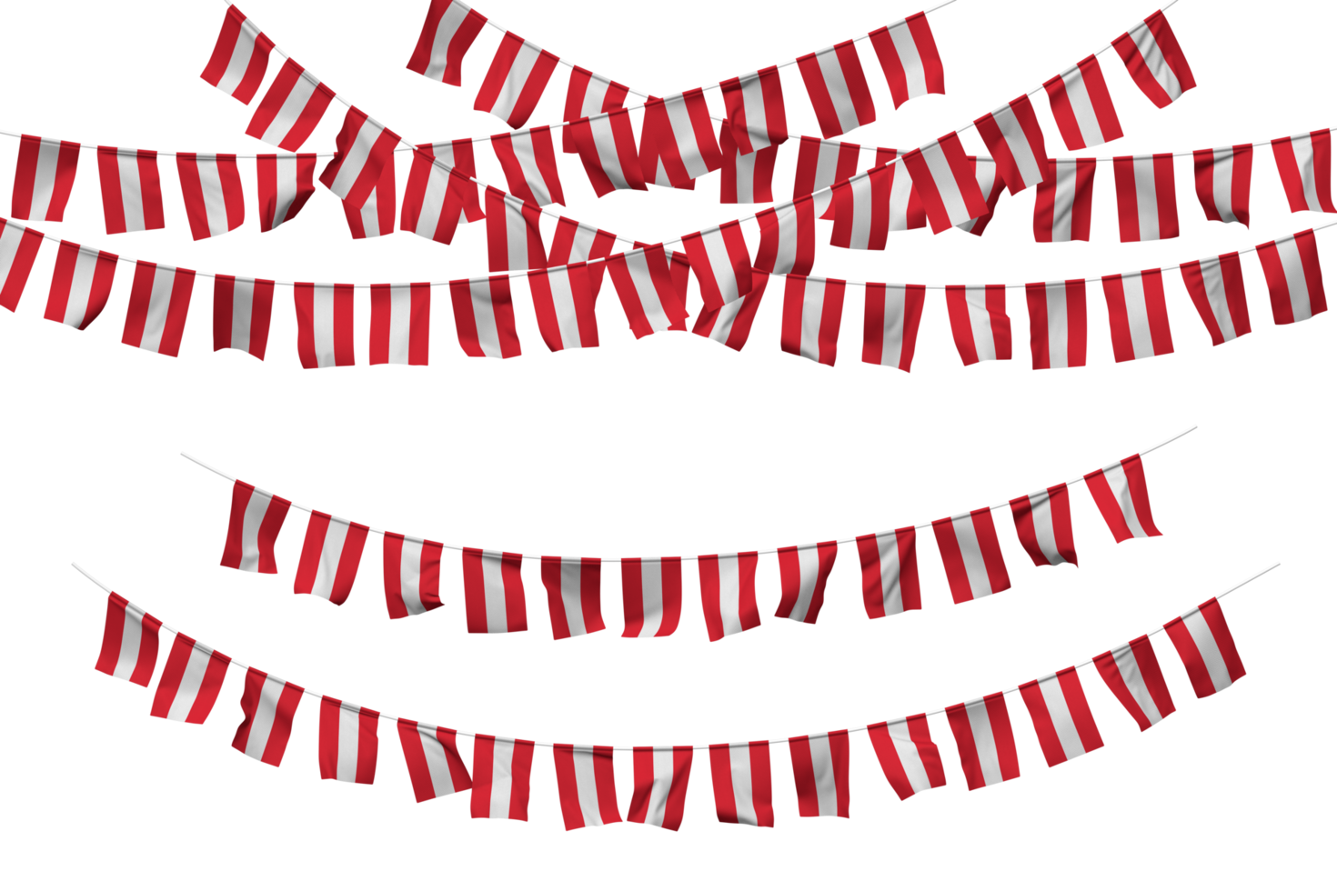 Austria Flag Bunting Decoration on The Rope, Jhandi, Set of Small Flag Celebration, 3D Rendering png