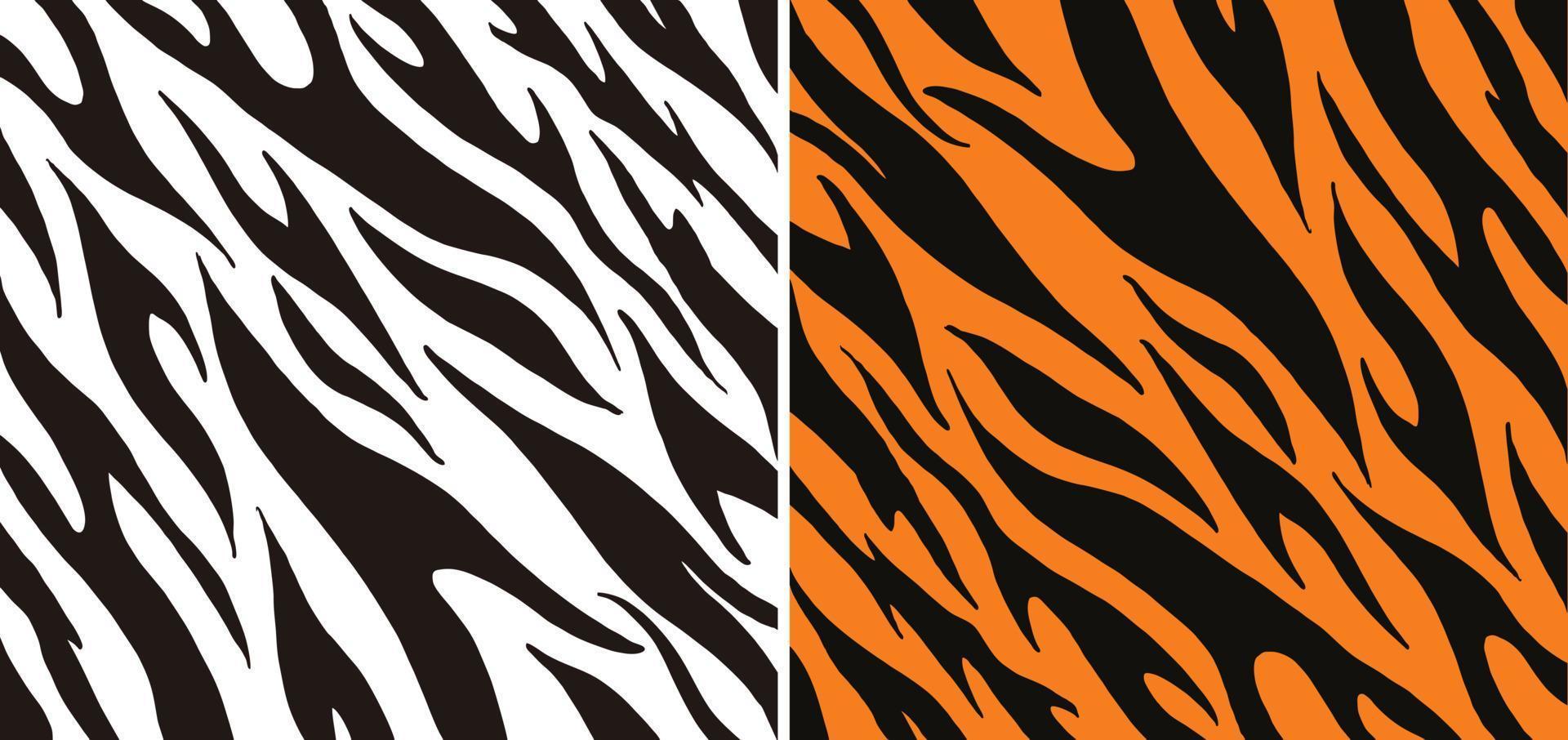 Pattern tiger and zebra vector image illustrations