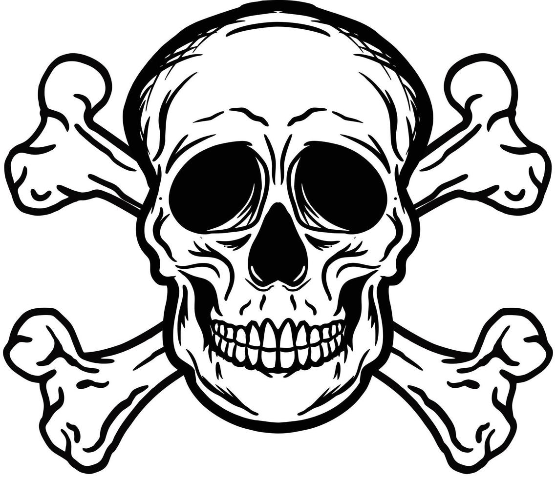 Skull head crossbones vector image illustrations