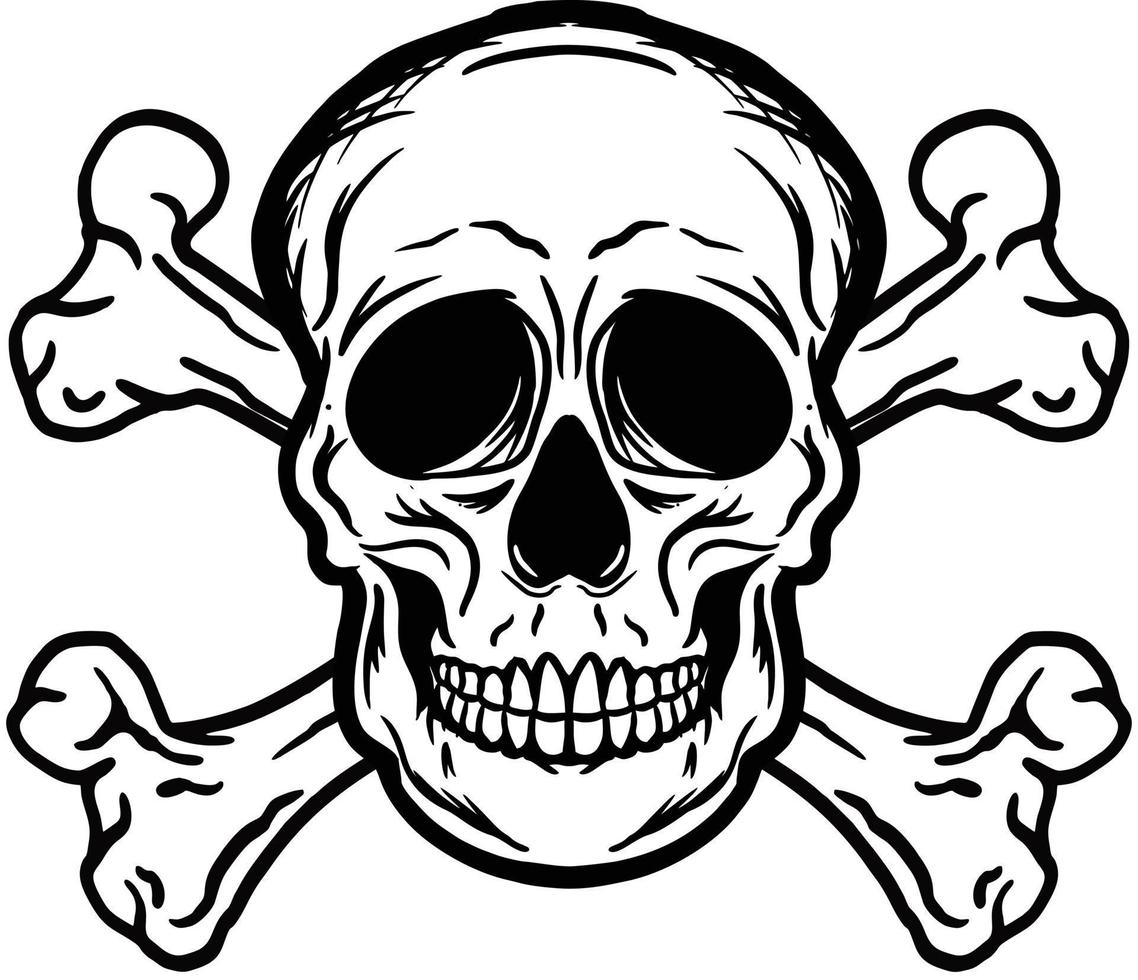 Skull head crossbones vector image illustrations