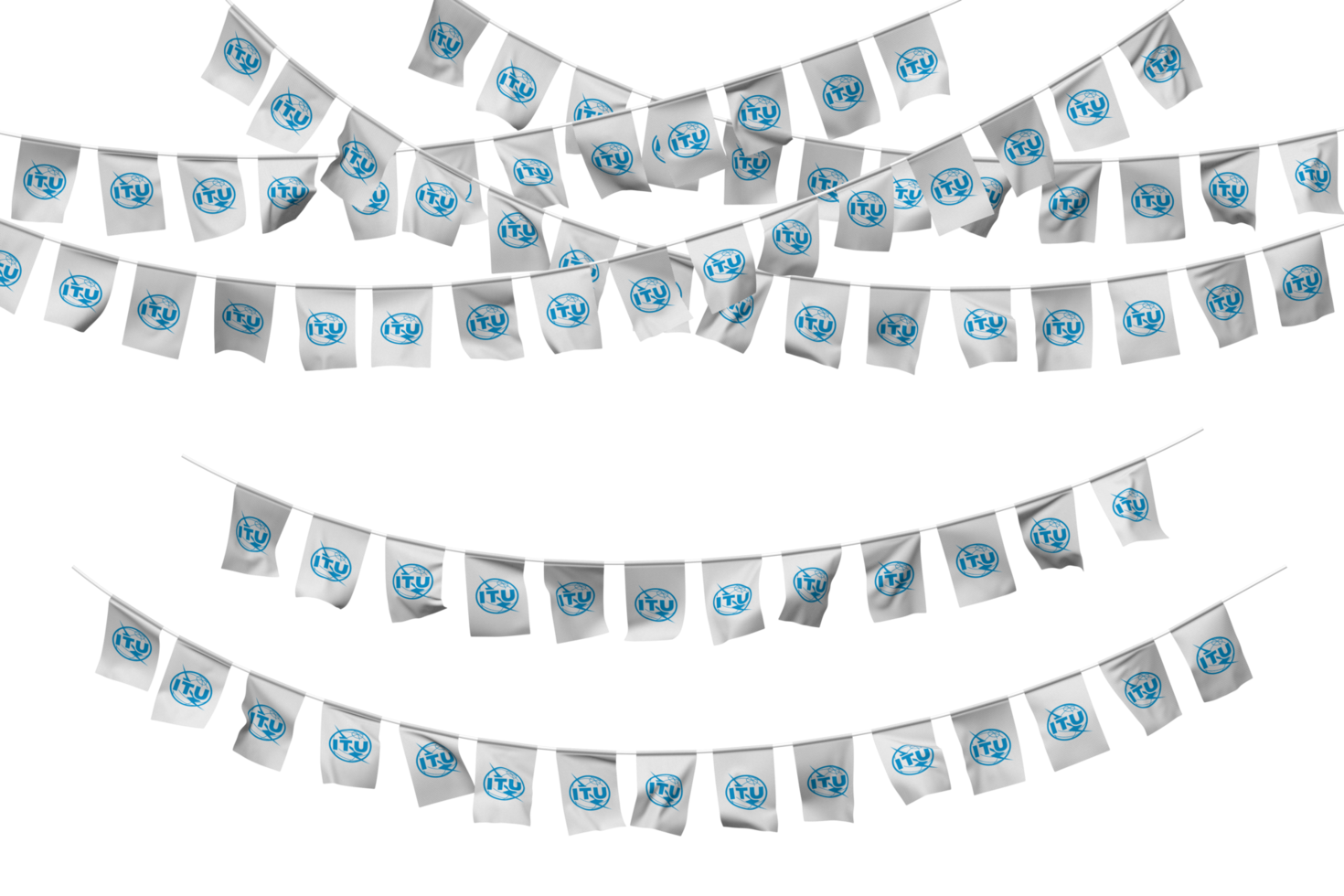 Information Technology University, ITU Flag Bunting Decoration on The Rope, Jhandi, Set of Small Flag Celebration, 3D Rendering png