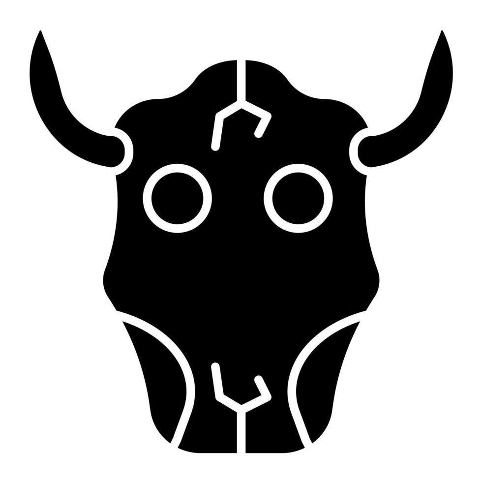 toro cráneo vector icono