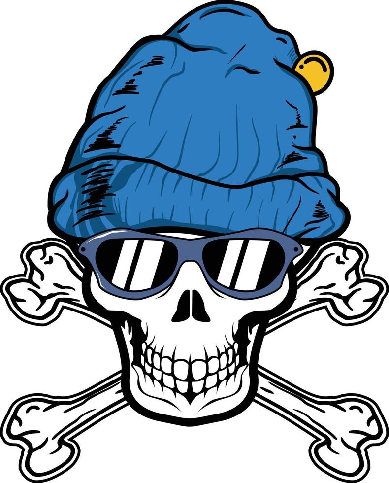 skull beanie and crossbones vector stock image illustrations