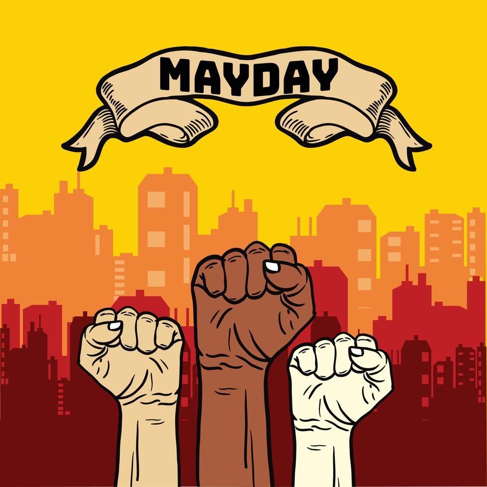 Free vector flat international workers day may day labor day labour day illustration