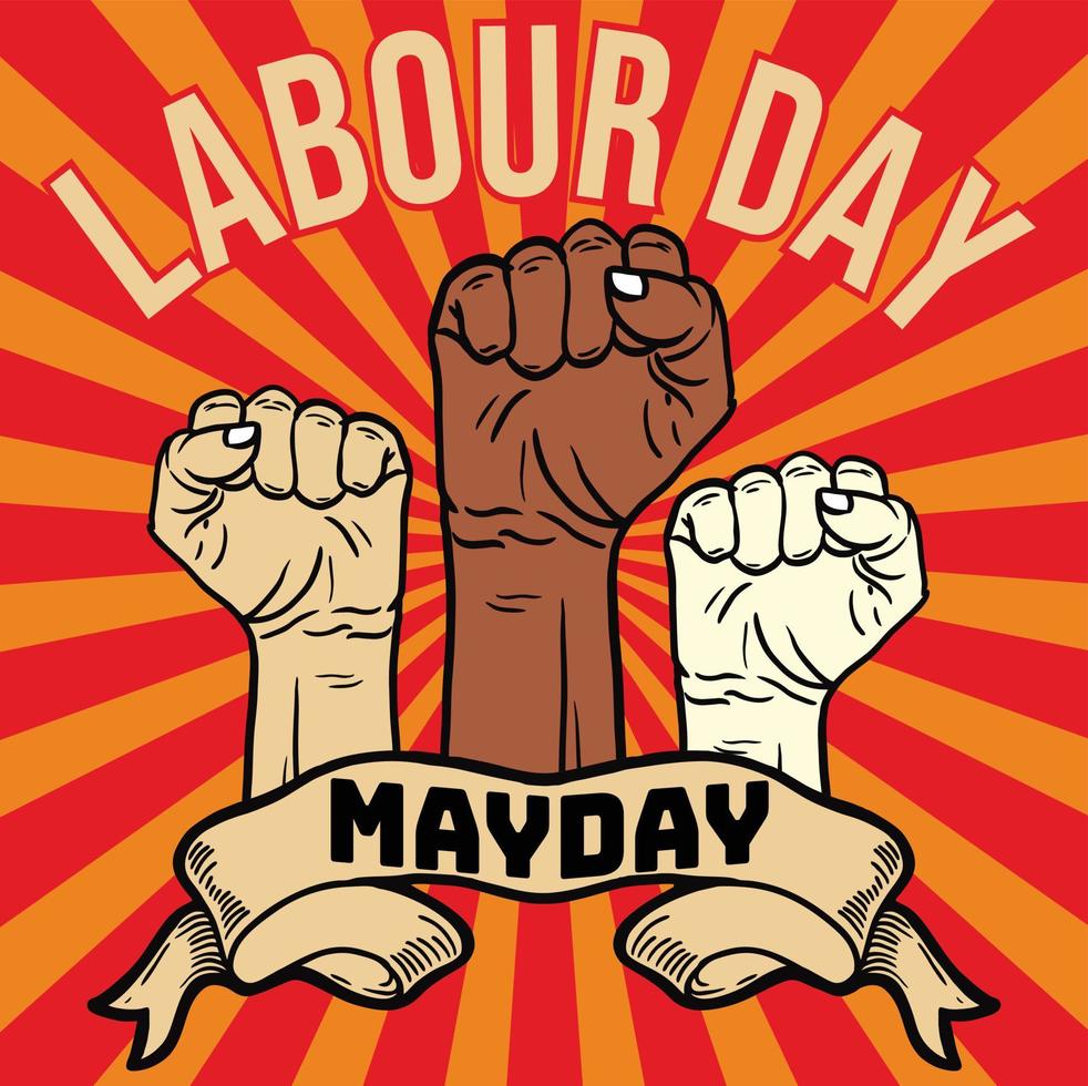 mayday vector illustration. international labor day.