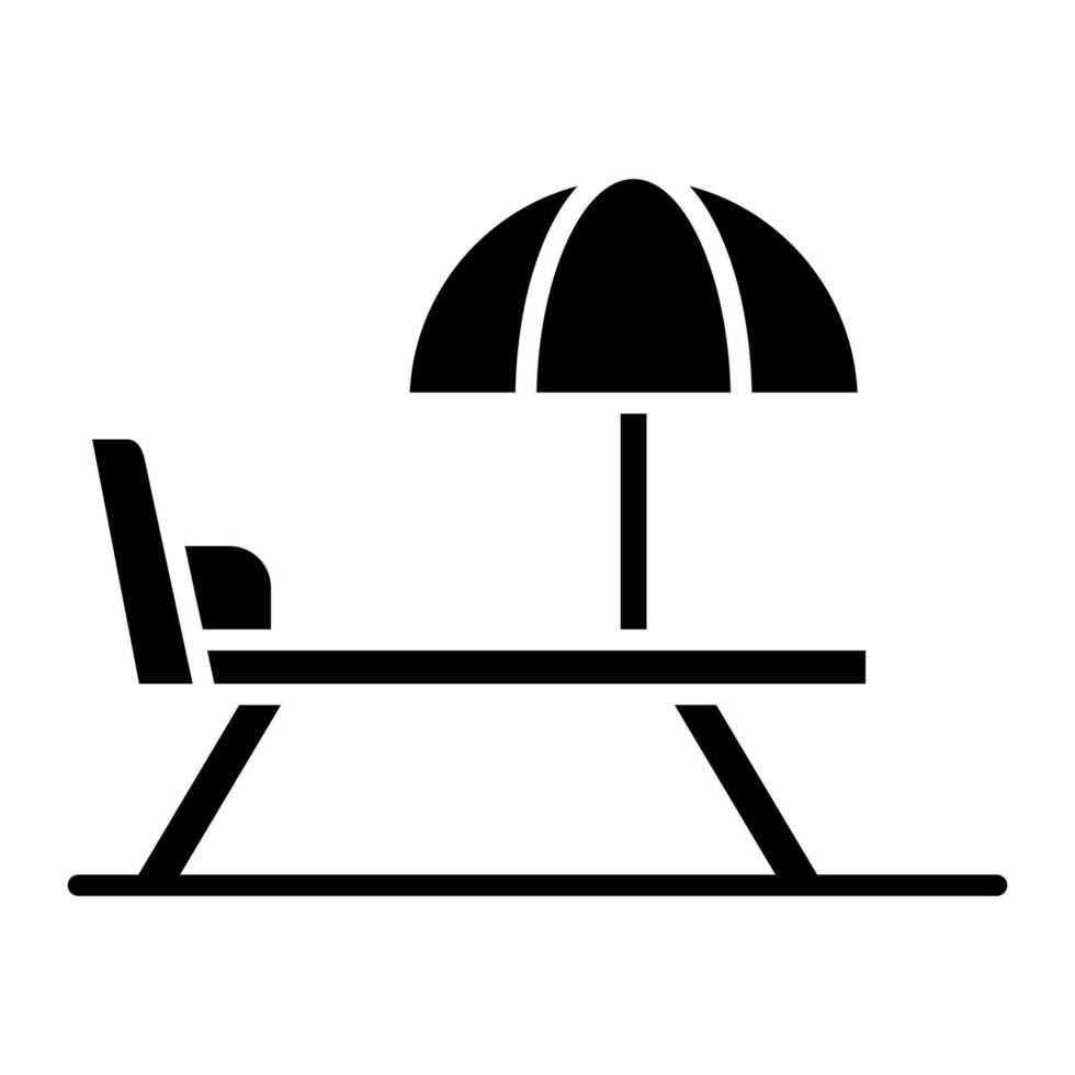 Sunbed vector icon