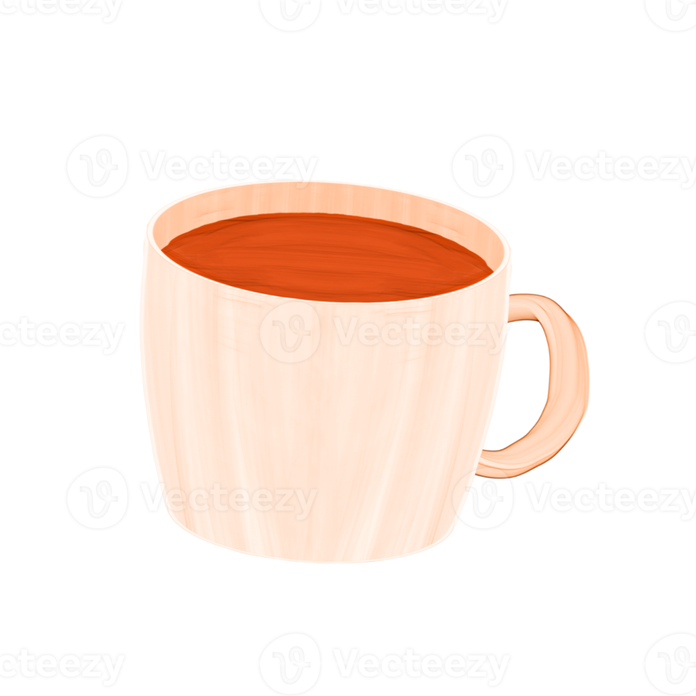 Cute coffee cup breakfast stationary sticker oil painting png