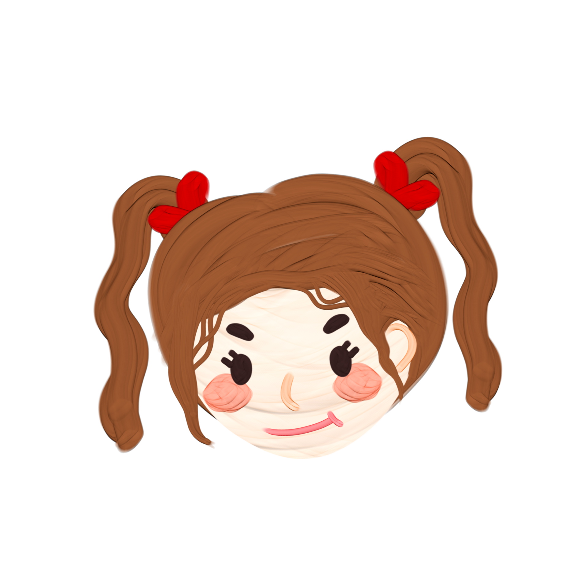 Cute little girl colorful stationary sticker oil painting 21655112 PNG