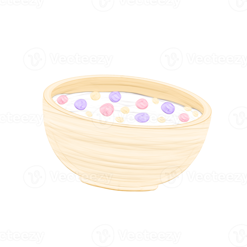 Cute cereal bowl breakfast stationary sticker oil painting png