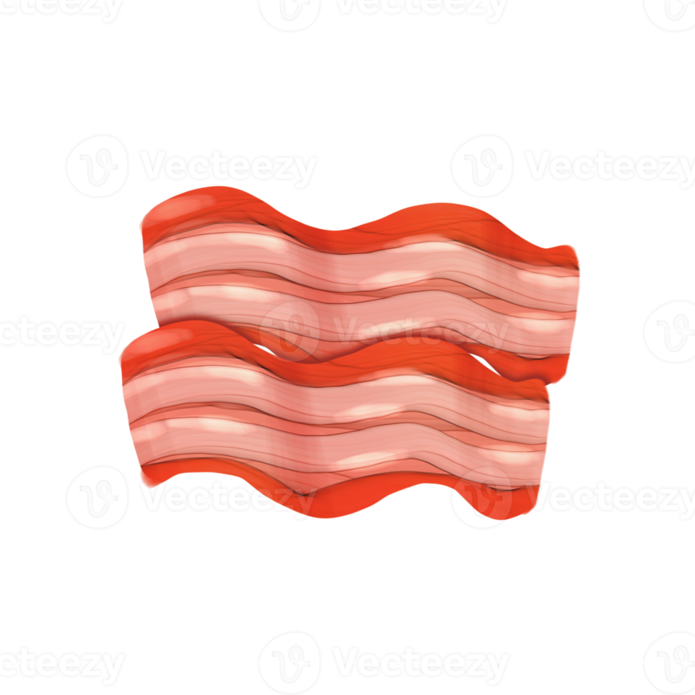 Cute bacon breakfast stationary sticker oil painting png