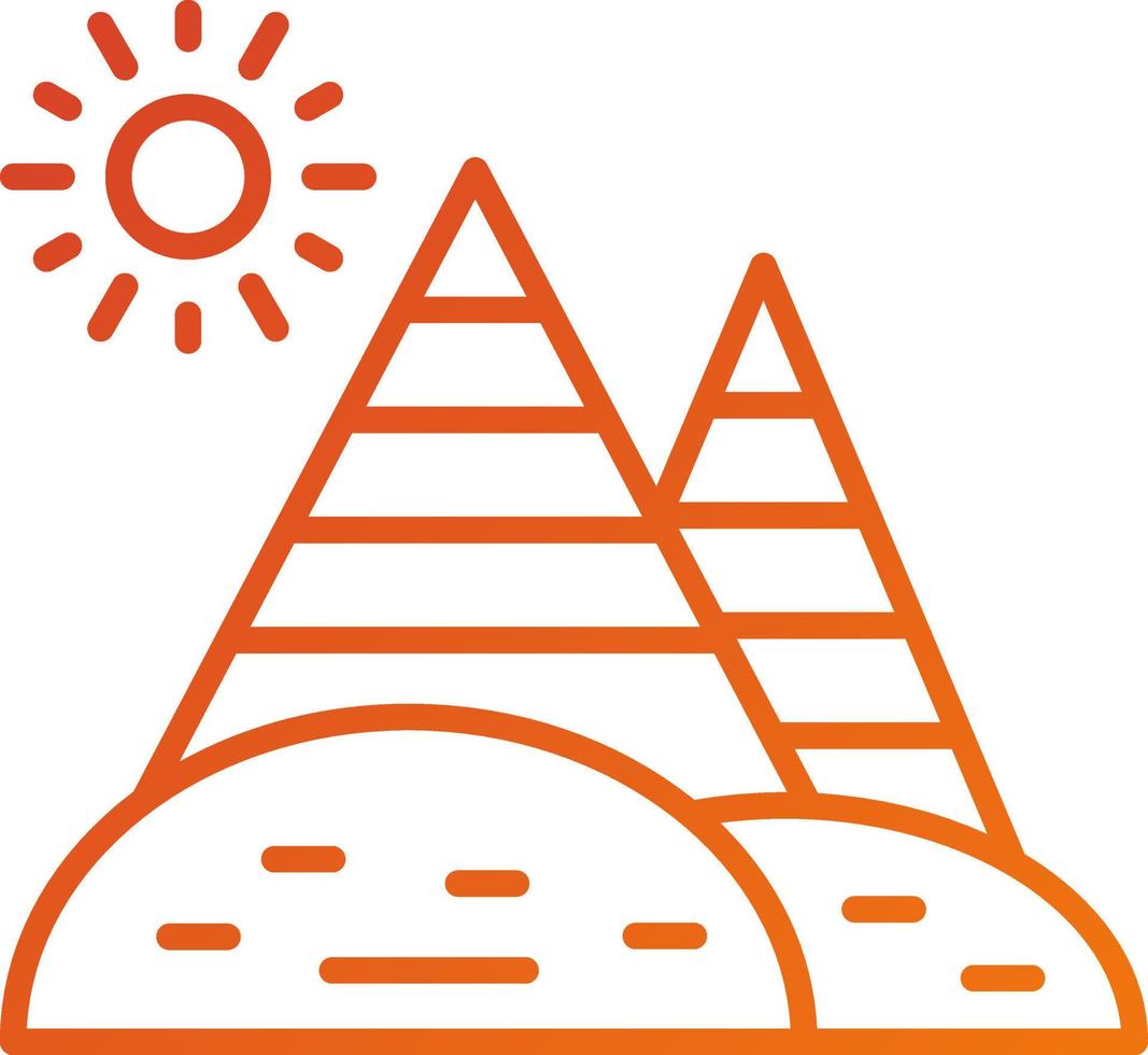 Desert Pyramids Icon Style vector