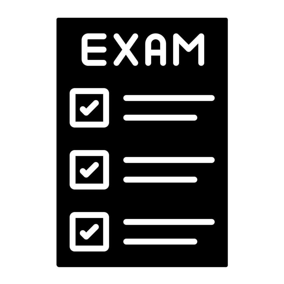 icono de vector de examen