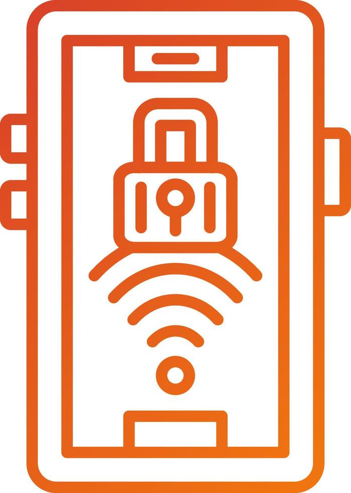 Signal Wifi 4 Bar Lock Icon Style vector