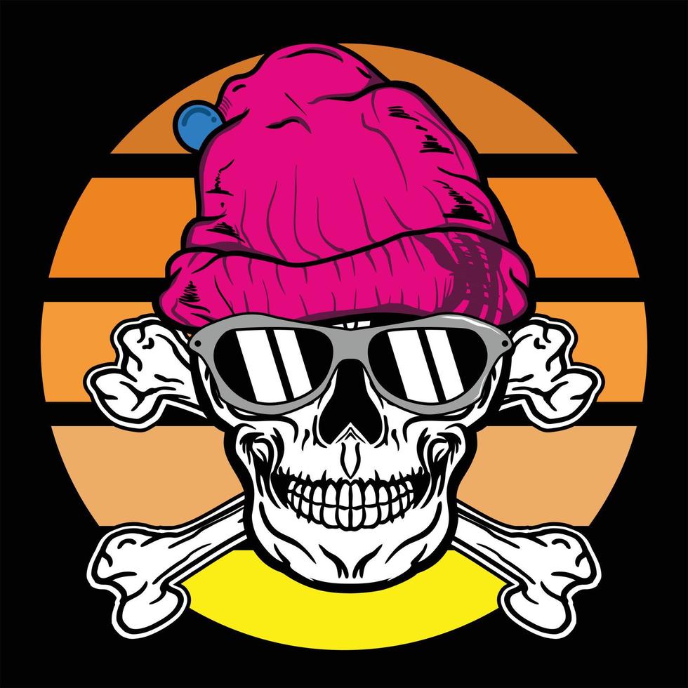 skull beanie and crossbones vector stock image illustrations