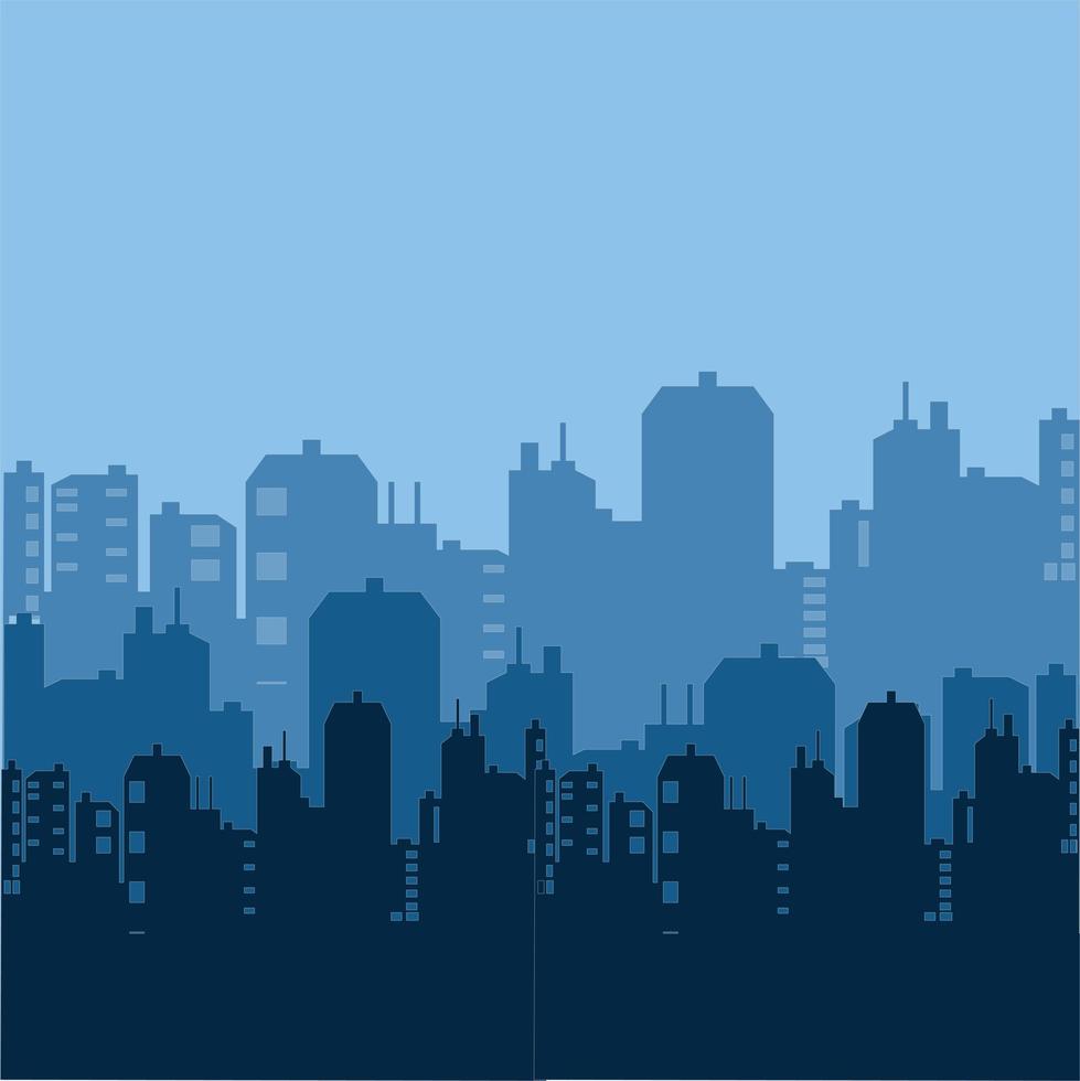 City building silhouette vector image illustrations