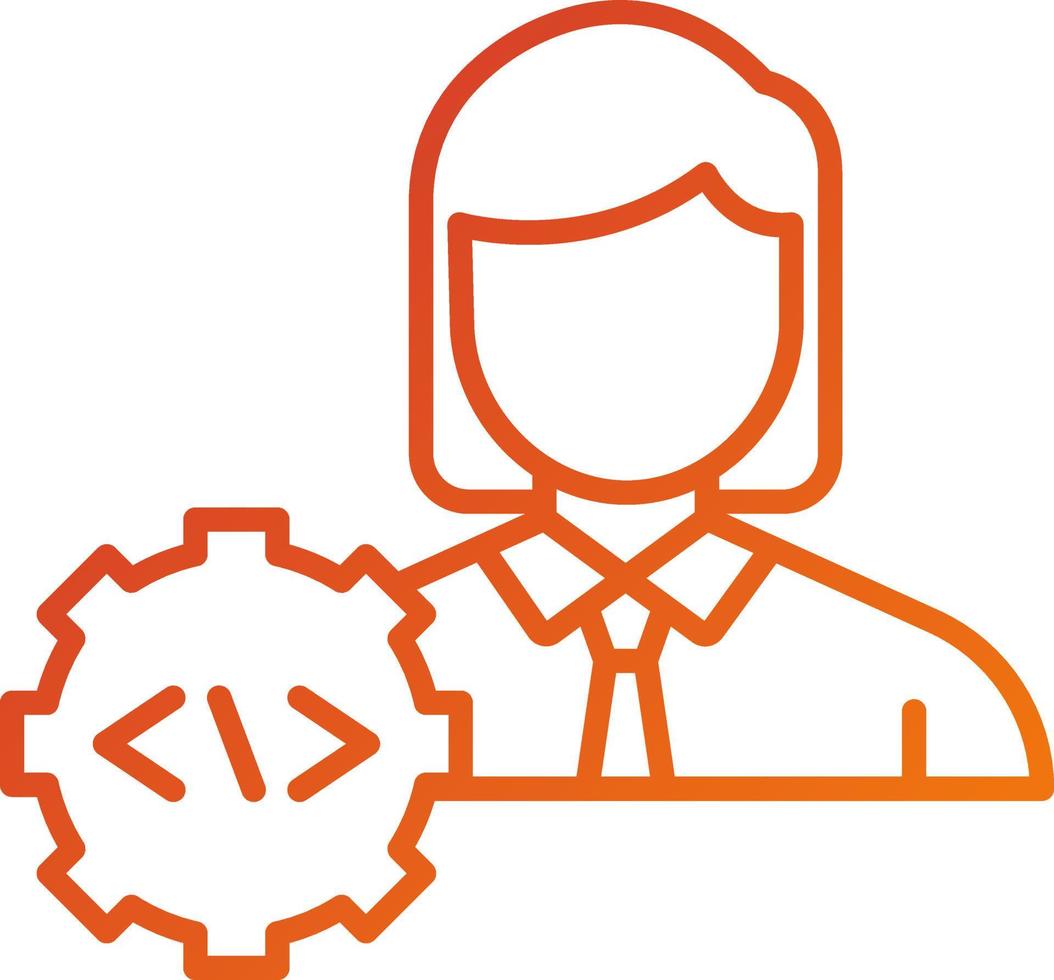 Developer Female Icon Style vector