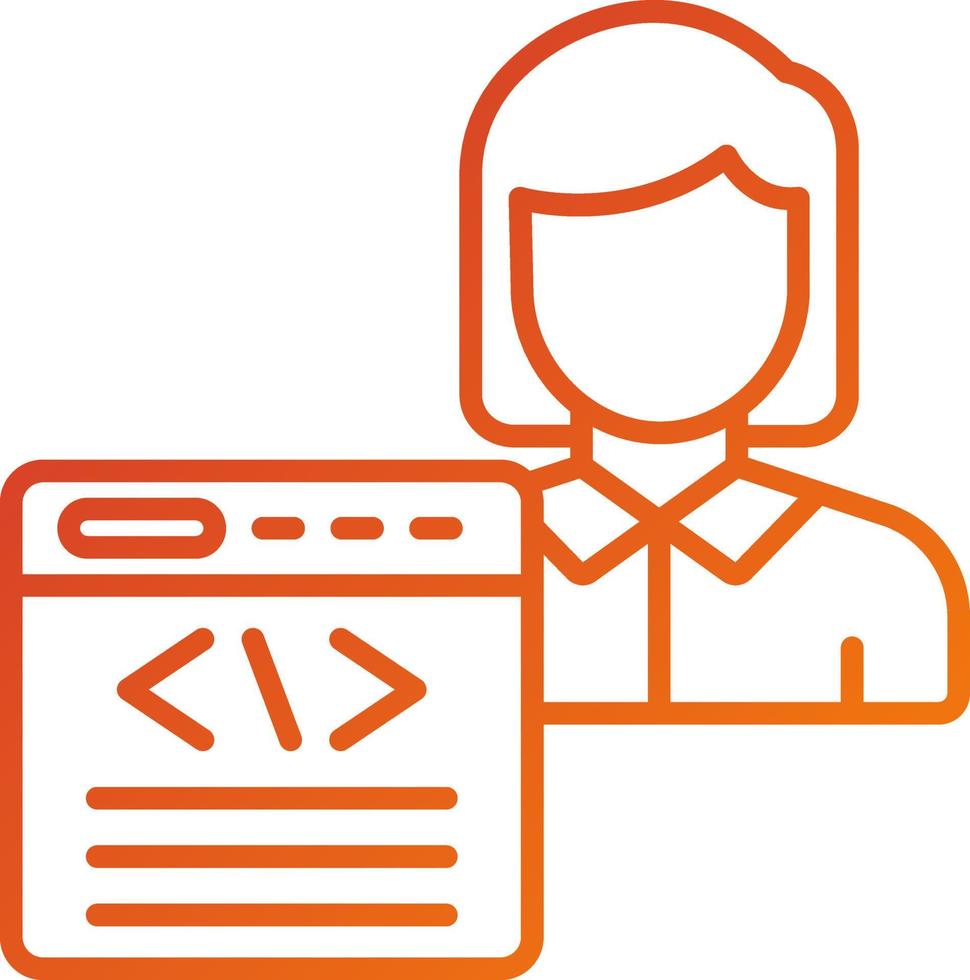 Citizen Developer Female Icon Style vector