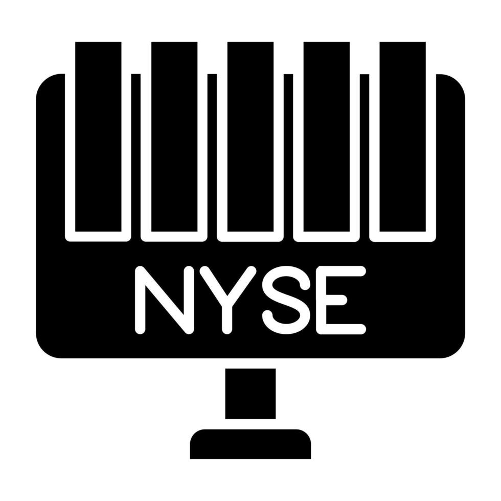 bolsa de Nueva York icono estilo vector