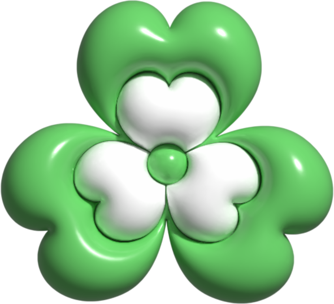 3d, clover, craft, culture, day, decoration, design, element, festival, flower, green, illustration, leaf, luck, march, patrick, plant, saint, shamrock, sign png