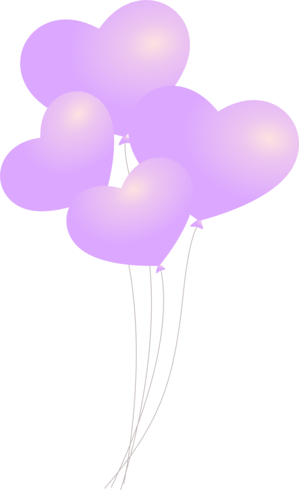 Heart balloon purple color PNG