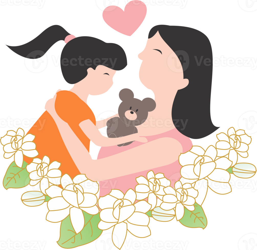 Mother love baby girl PNG