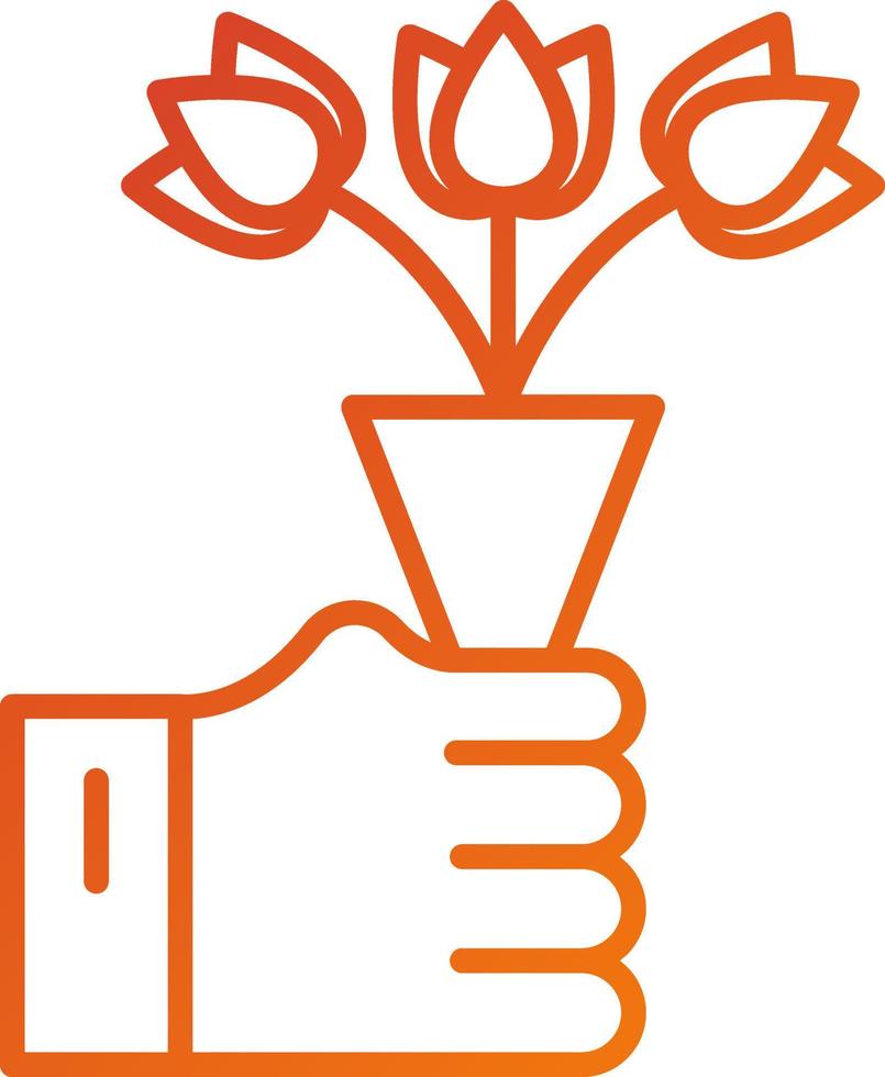 Hand Bouquet Icon Style vector