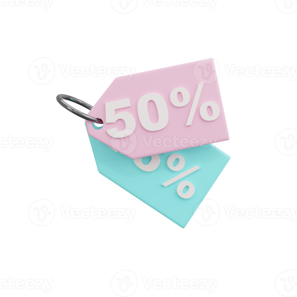 3d render Sale tag on pastel background.discount sale, promotion in social media. png