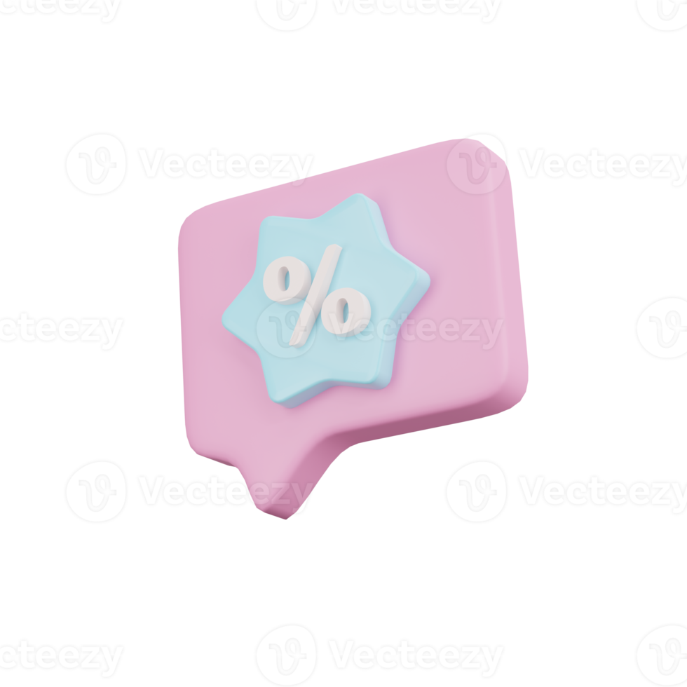 3d rendre vente étiquette sur pastel background.discount vente, promotion dans social médias. png