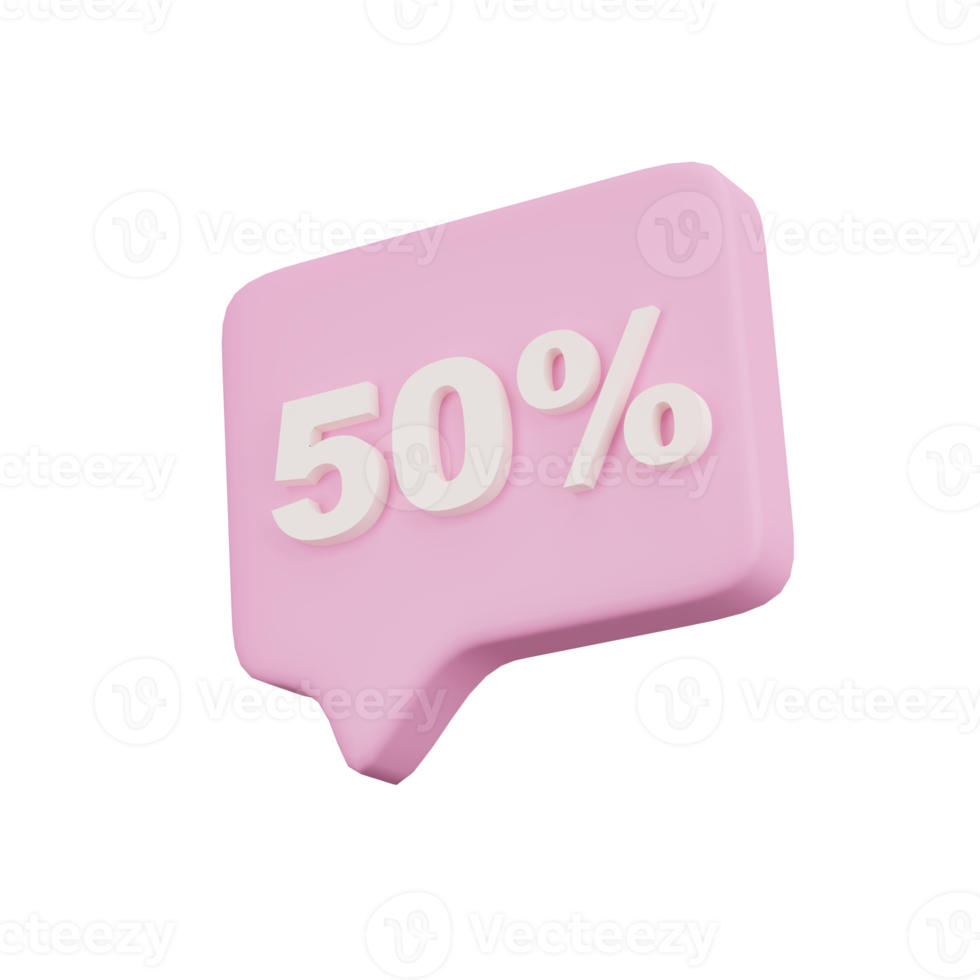 3d rendre vente étiquette sur pastel background.discount vente, promotion dans social médias. png