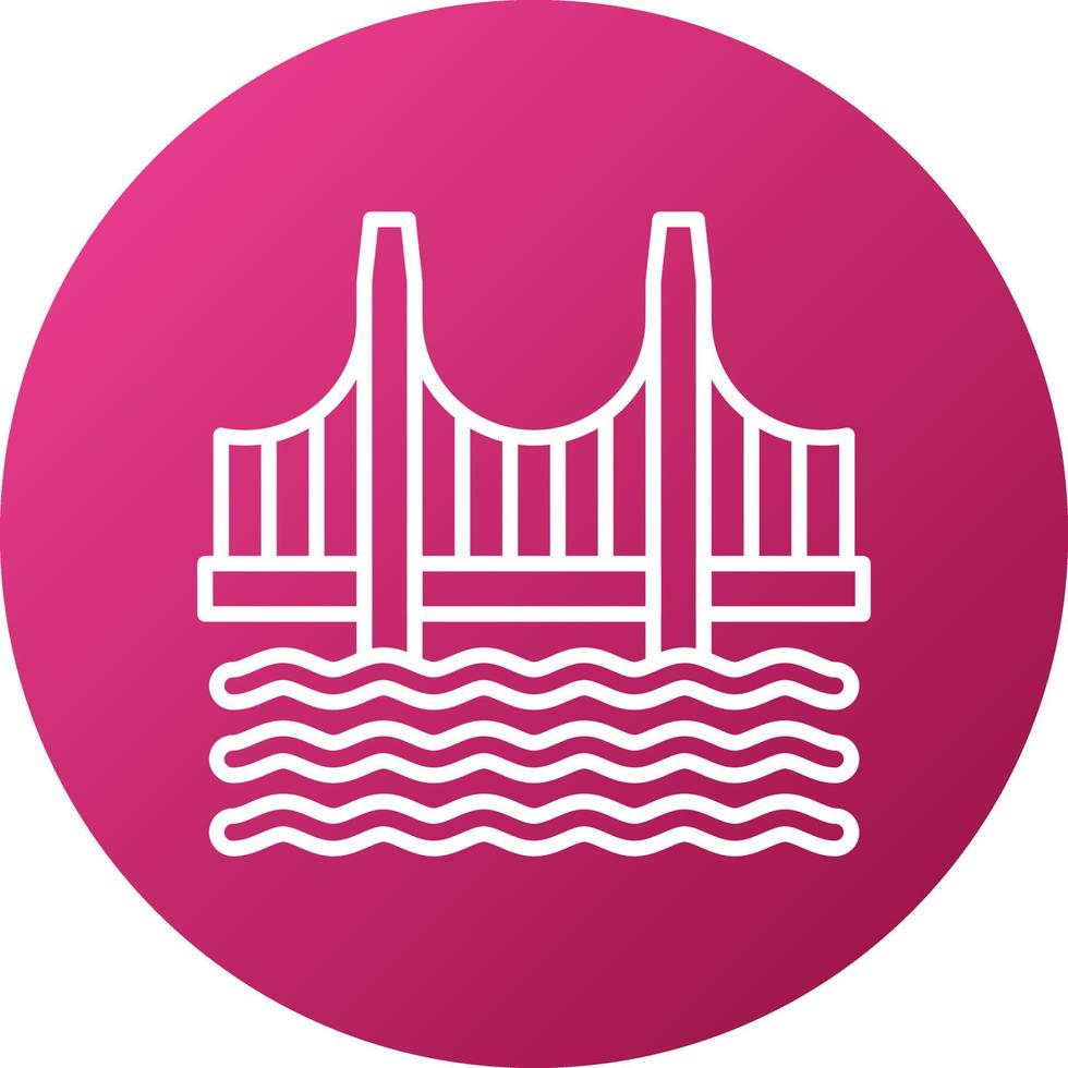 Golden Gate Bridge Icon Style vector