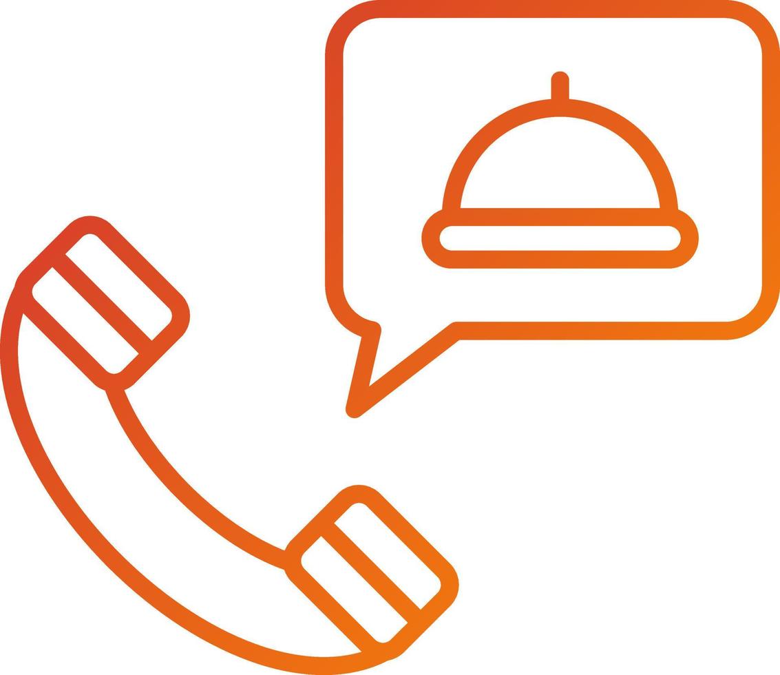 Order Food on Call Icon Style vector