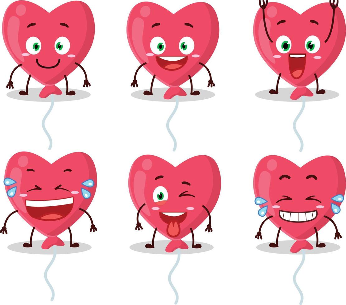 dibujos animados personaje de rojo amor globo con sonrisa expresión vector